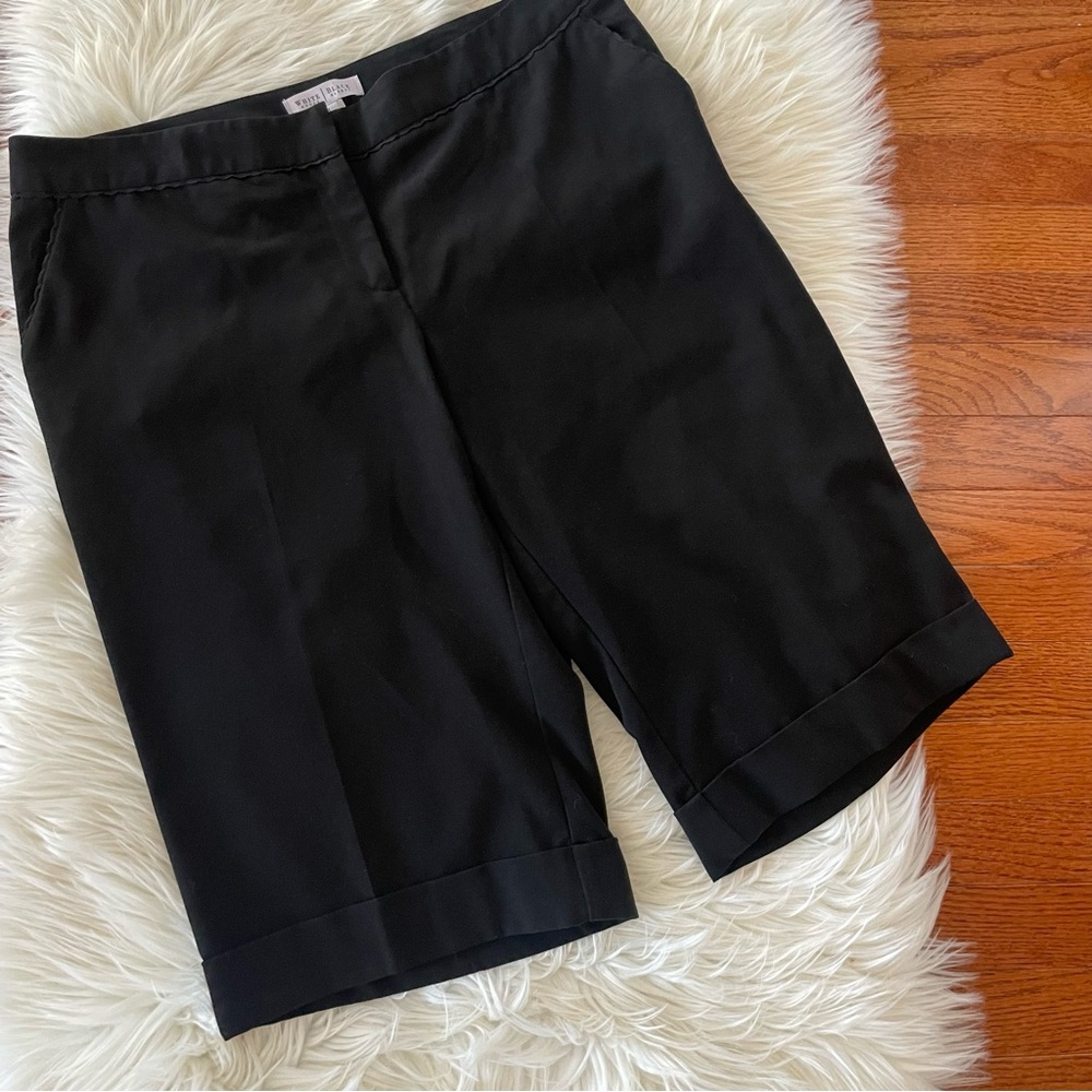 White House Black Market WHBM Bermuda Dress Shorts Size 14 Black - Picture 1 of 4
